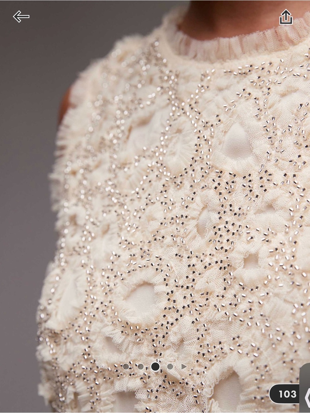 NWT &Otherstories Beaded Tulle Mini Dress - Picture 12 of 13